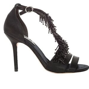 - Leon Max Womens Black Samba Beaded Heels Pump  Size 10 NWT night out wedding